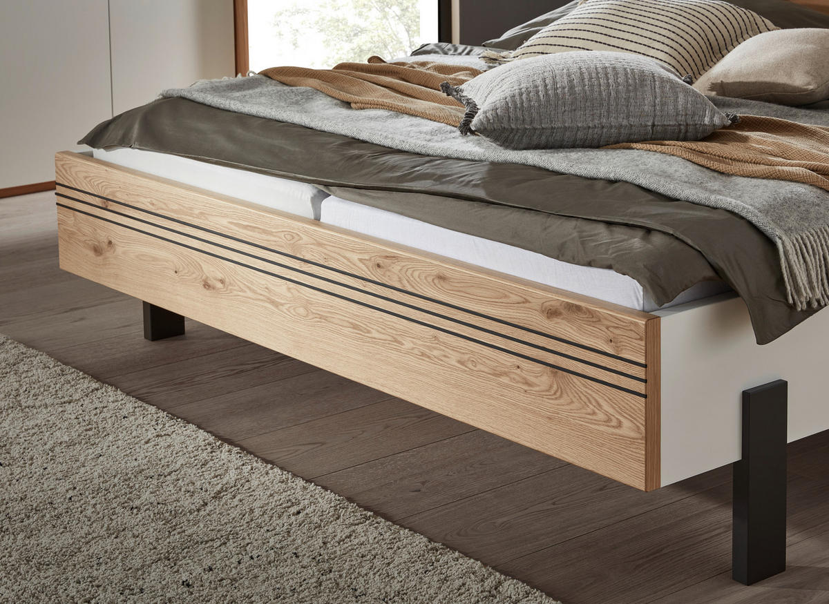 BETTANLAGE - Eichefarben/Anthrazit, KONVENTIONELL, Holz (180/200cm) - Dieter Knoll