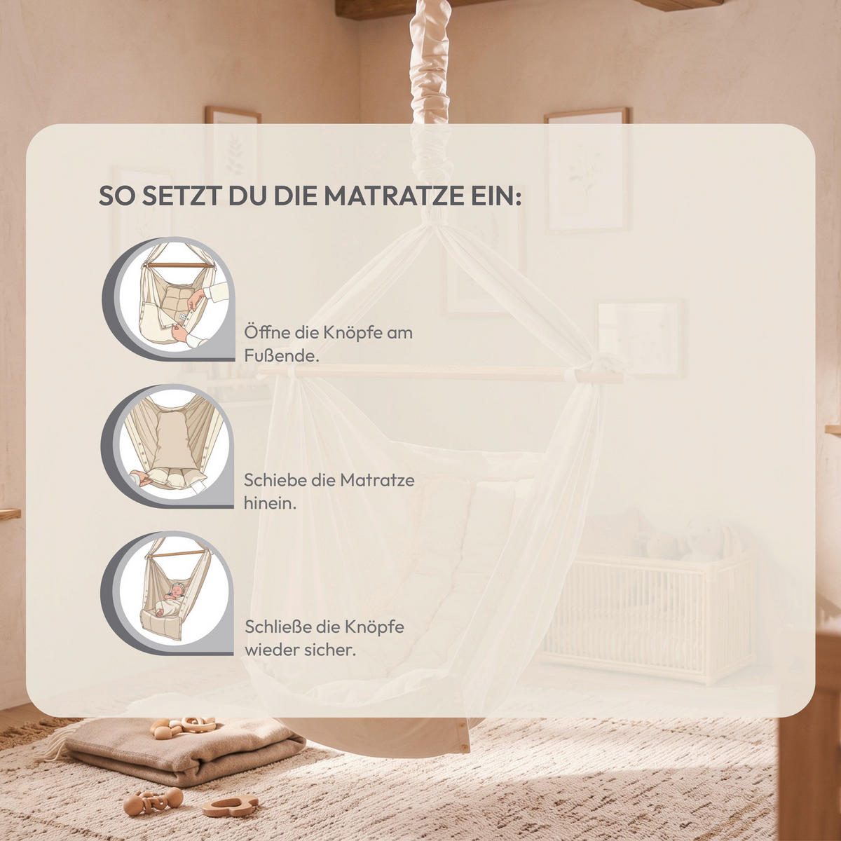 FEDERWIEGEN-MATRATZE   - Beige, Basics, Textil (27/1,5/69cm)
