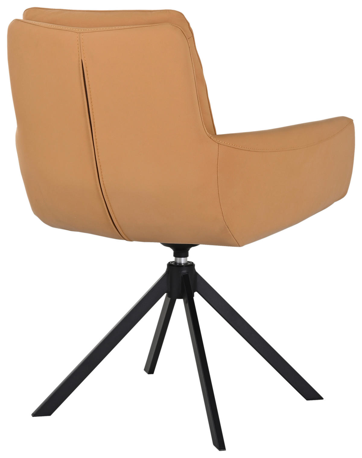 ARMLEHNSTUHL  in Stahl Echtleder pigmentiert  - Dunkelgelb/Schwarz, Design, Leder/Metall (62,5/89/66,5cm) - Dieter Knoll