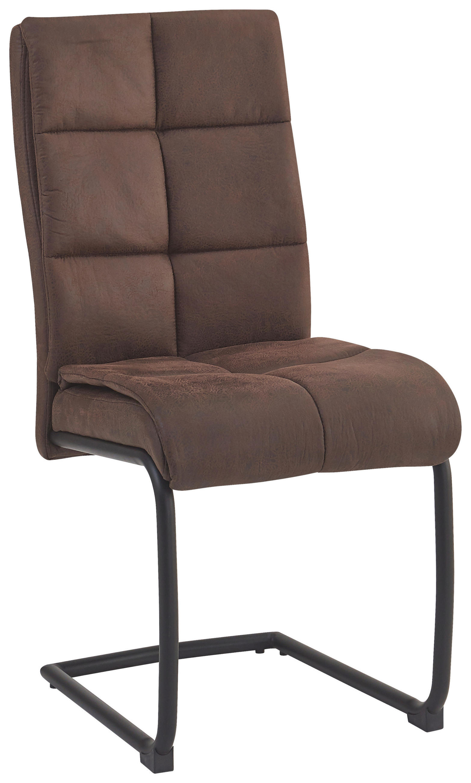 SCHWINGSTUHL  in Eisen Mikrofaser  - Schwarz/Braun, LIFESTYLE, Textil/Metall (38/97/45cm) - Livetastic