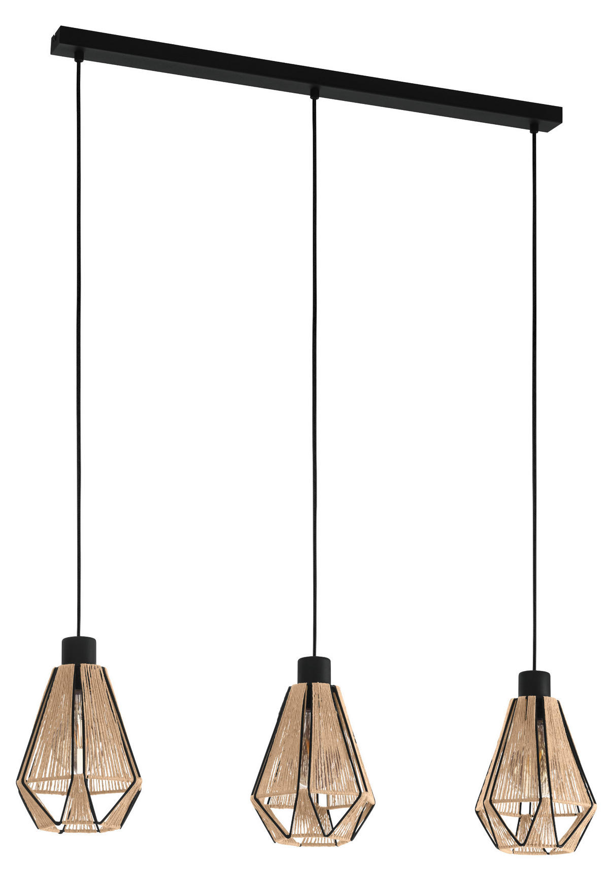 HÄNGELEUCHTE 87/14,5/110 cm  - Schwarz/Braun, Basics, Textil/Metall (87/14,5/110cm)