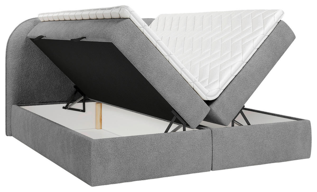 BOXBETT 180/200 cm  in Dunkelgrau  - Dunkelgrau/Schwarz, Design, Holz/Holzwerkstoff (180/200cm) - Chameo