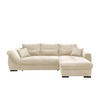 ECKSOFA Beige Cord  - Beige/Schwarz, MODERN, Holz/Textil (302/188cm) - MID.YOU