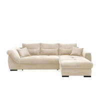 ECKSOFA in Cord Beige  - Beige/Schwarz, Modern, Holz/Textil (302/188cm) - MID.YOU