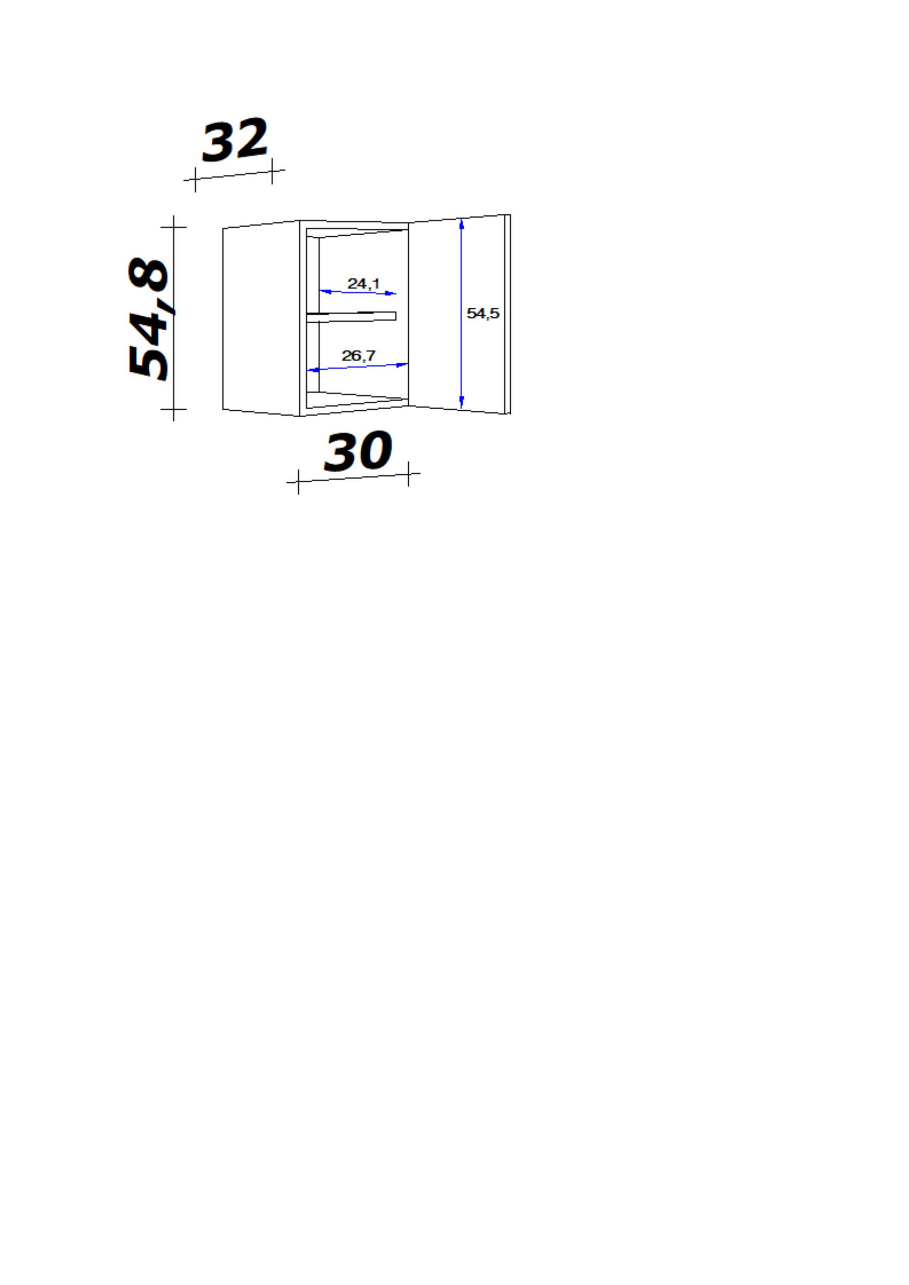 KÜCHENOBERSCHRANK 30/54,8/32 cm in Sonoma Eiche, Kaschmir - Kaschmir/Edelstahlfarben, MODERN, Holzwerkstoff/Metall (30/54,8/32cm) - FlexWell
