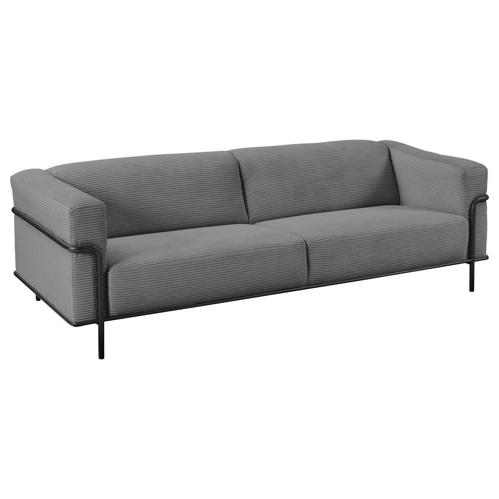 Thumbnail - Johann Jakob 3-Sitzer-Sofa, Dunkelgrau, Textil, 236x67x96 cm, Goldenes M, Dgm, Typenauswahl, Fußauswahl, Lederauswahl, S...
