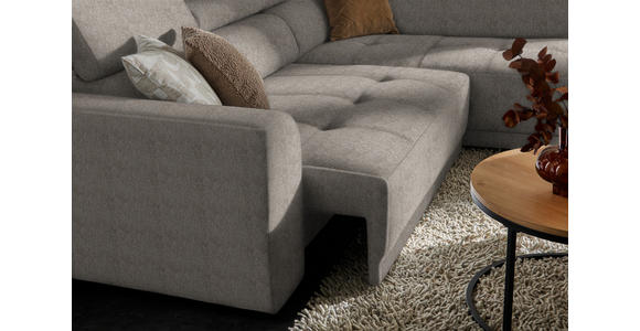 ECKSOFA Greige Struktur - Greige/Schwarz, Design, Kunststoff/Textil (284/205cm) - Xora