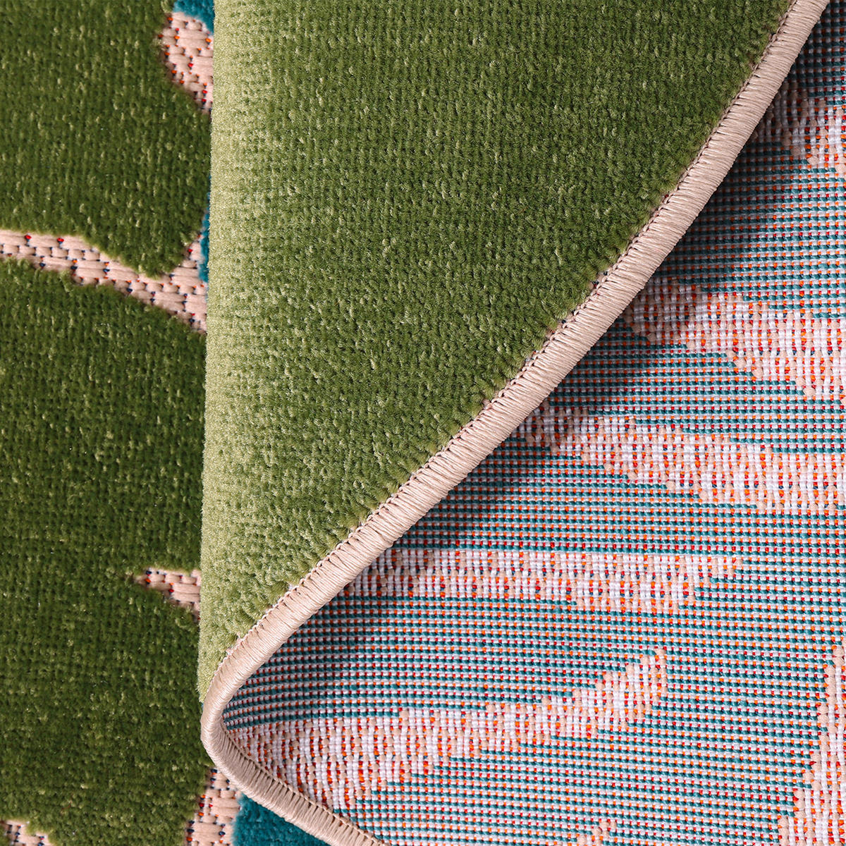 OUTDOORTEPPICH 200 cm Floral Grün, Blau  - Blau/Grün, LIFESTYLE, Kunststoff/Textil (200cm)