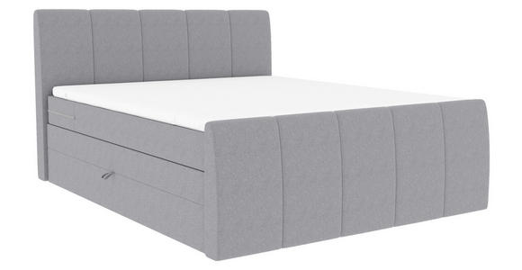 BOXSPRINGBETT 180/200 cm  in Hellgrau  - Hellgrau/Schwarz, KONVENTIONELL, Kunststoff/Textil (180/200cm) - Carryhome