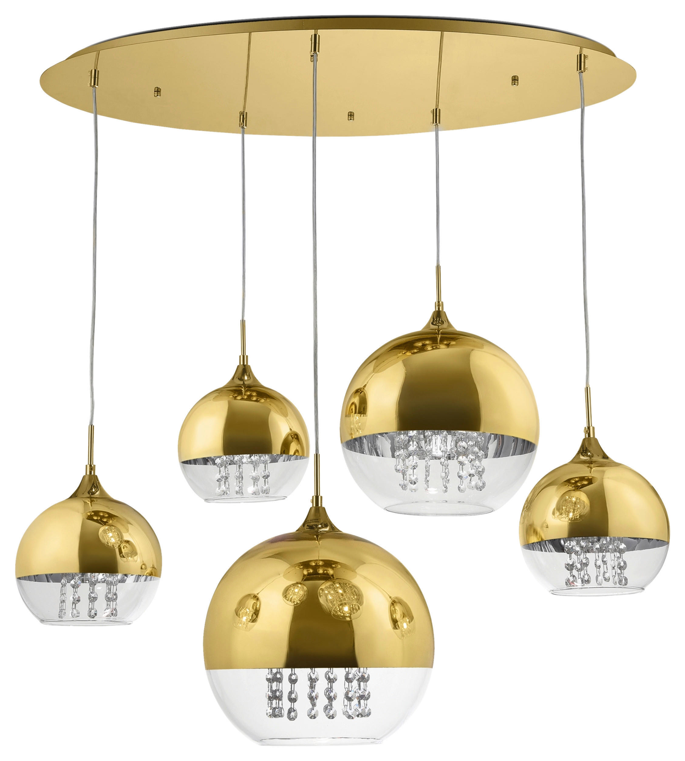 PENDELLEUCHTE  62/95/91 cm   - Goldfarben, Basics, Glas/Metall (62/95/91cm) - MAYTONI