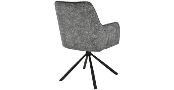 ARMLEHNSTUHL  Sitzfläche 360° drehbar Leinenoptik  Grau, Schwarz  - Schwarz/Grau, Design, Textil/Metall (57/91/65cm) - Carryhome