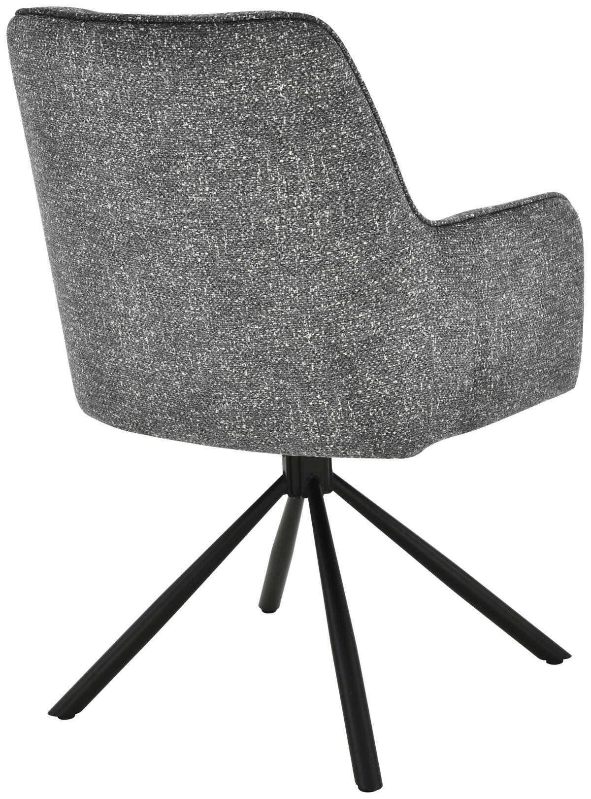 ARMLEHNSTUHL  in Eisen Leinenoptik  - Schwarz/Grau, Design, Textil/Metall (57/91/65cm) - Carryhome