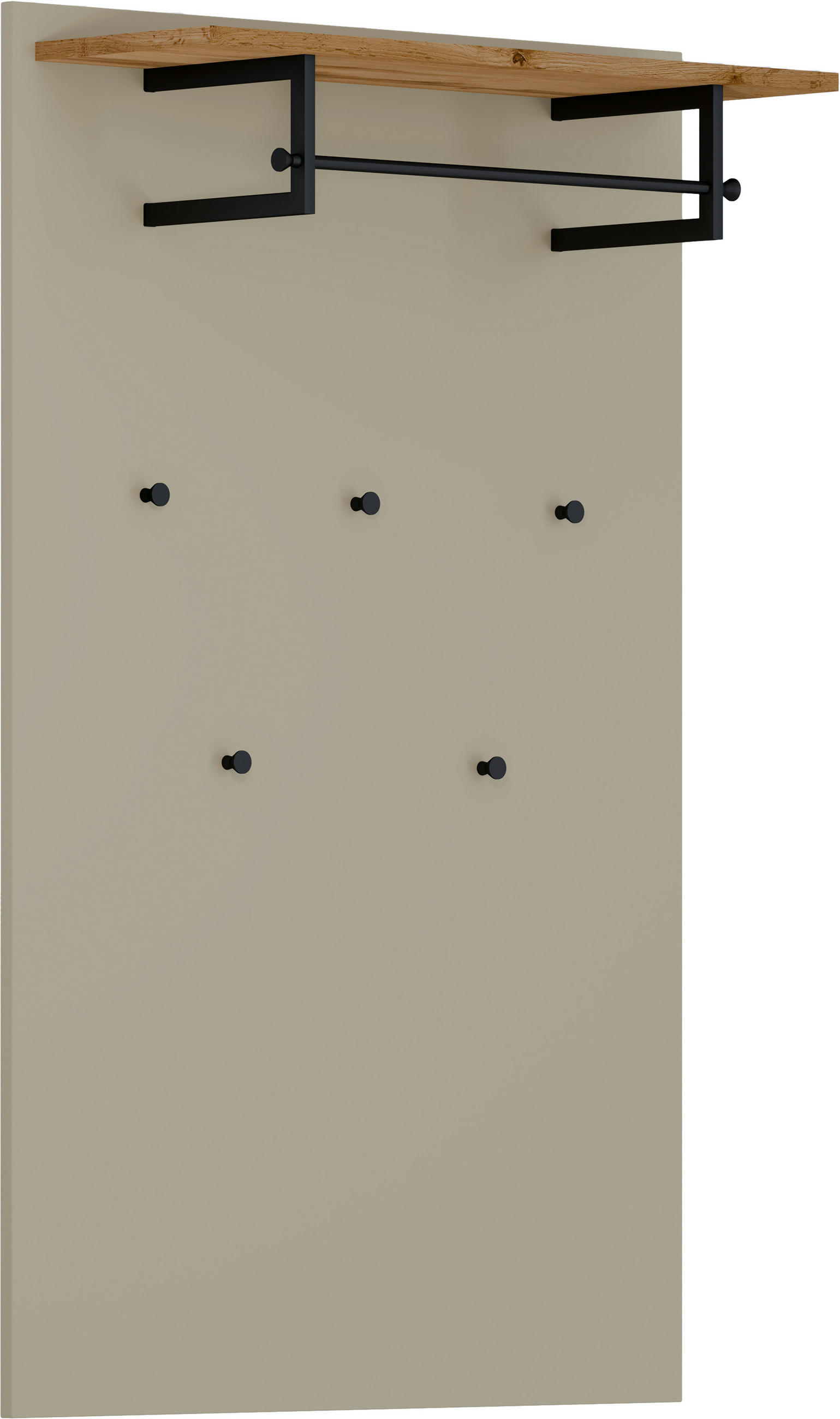 GARDEROBNI PANEL boje pijeska, boje hrasta, crna drvni materijal - boje hrasta/boje pijeska, Design, drvni materijal (92/143/29cm) - Dieter Knoll