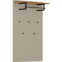 GARDEROBNI PANEL  boje pijeska, boje hrasta, crna   drvni materijal  - boje hrasta/boje pijeska, Design, drvni materijal (92/143/29cm) - Dieter Knoll