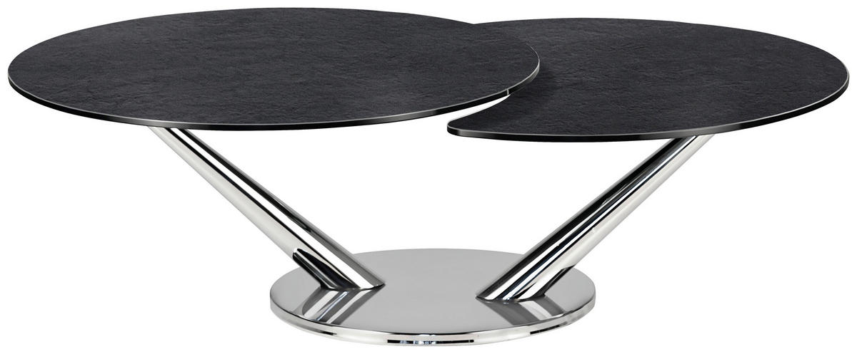 COUCHTISCH in Metall, Keramik 80-28/40/80 cm  - Chromfarben/Anthrazit, Basics, Keramik/Metall (80-28/40/80cm) - Naos