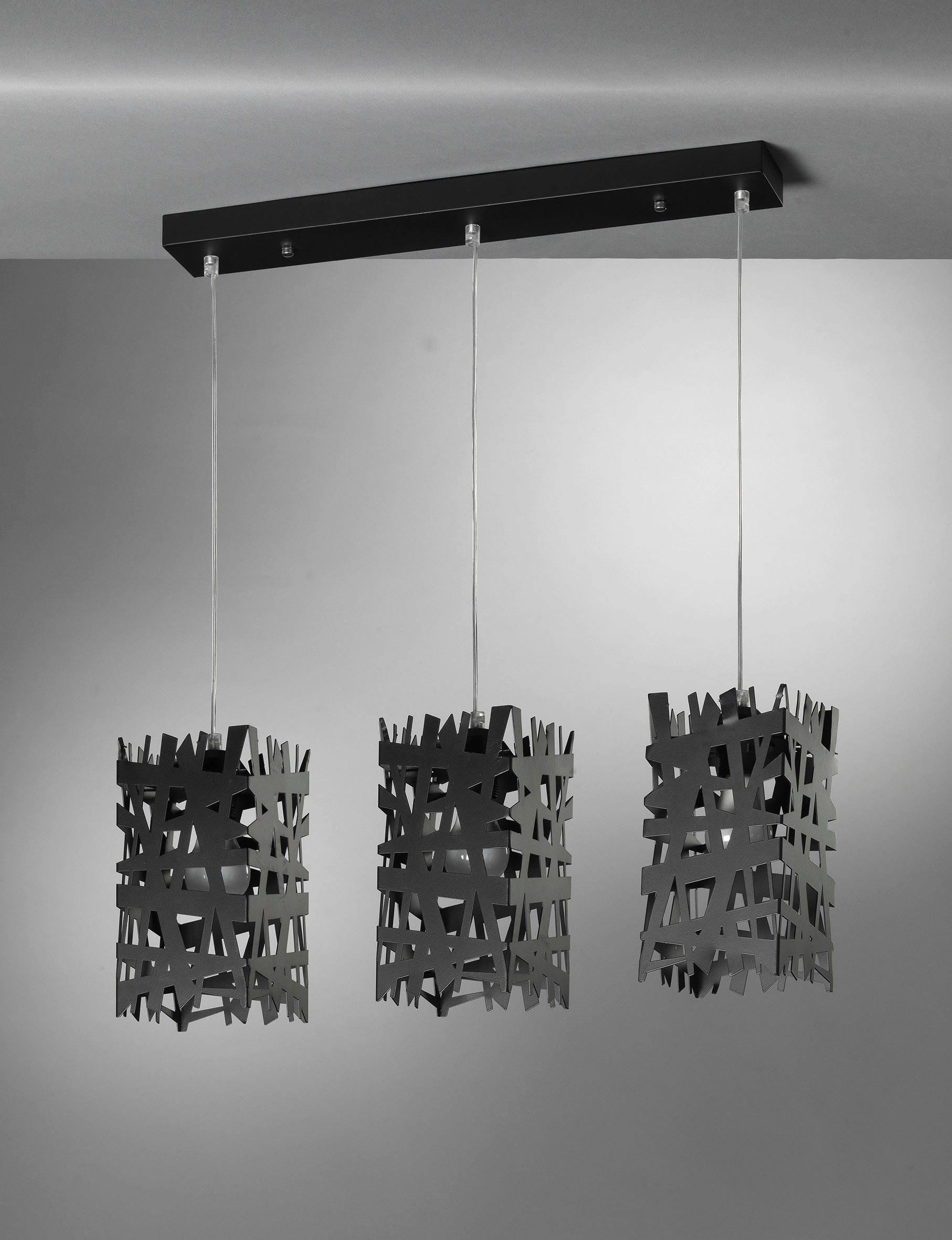 ZÁVESNÉ SVIETIDLO, 55/100 cm  - čierna, Design, kov (55/100cm)