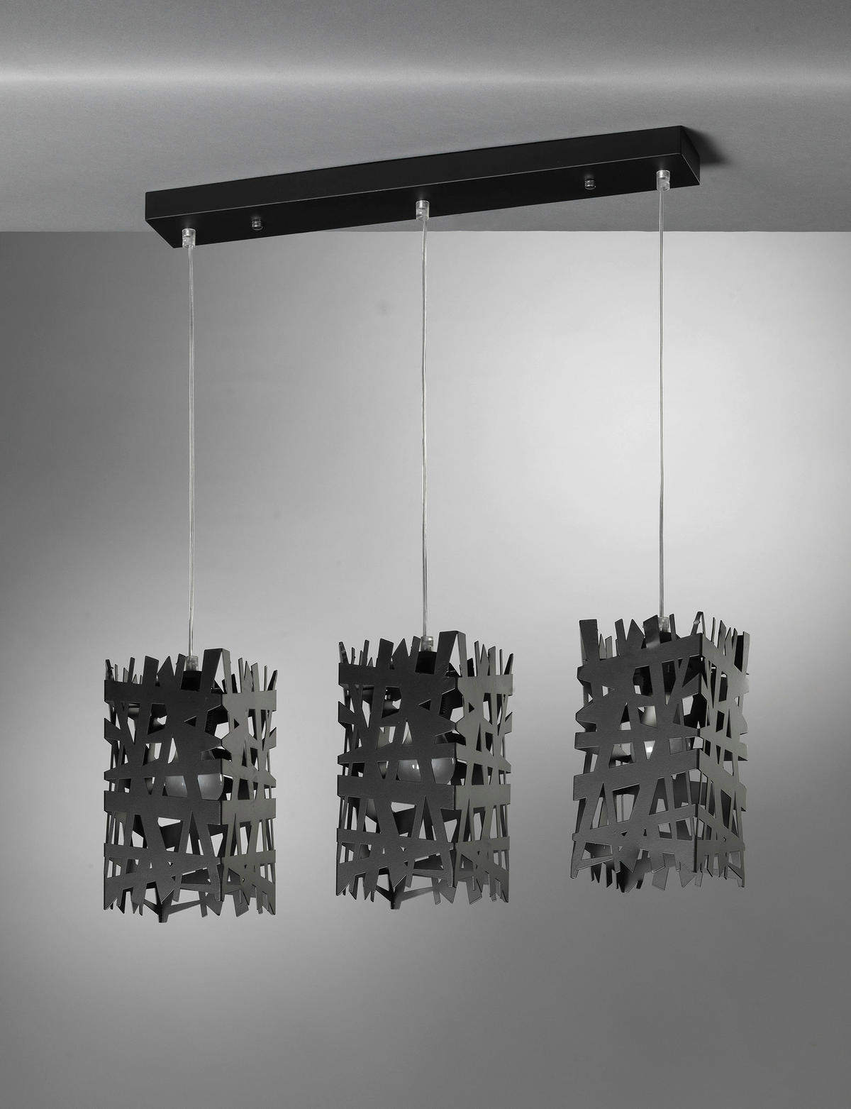ZÁVĚSNÉ SVÍTIDLO, 55/100 cm  - černá, Design, kov (55/100cm)