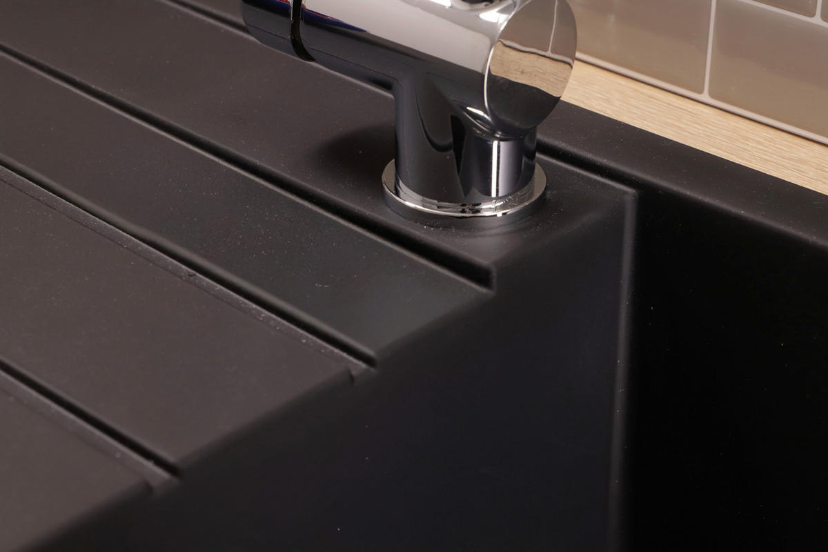 SPÜLE HOUSTON100X501BS  - Schwarz, Trend, Glas/Kunststoff (100/21/50cm) - Respekta