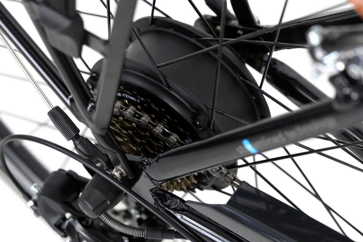 ELEKTROFAHRRAD ALU-CITY HERREN ADORE 113E 28 Zoll  - Schwarz, MODERN, Metall