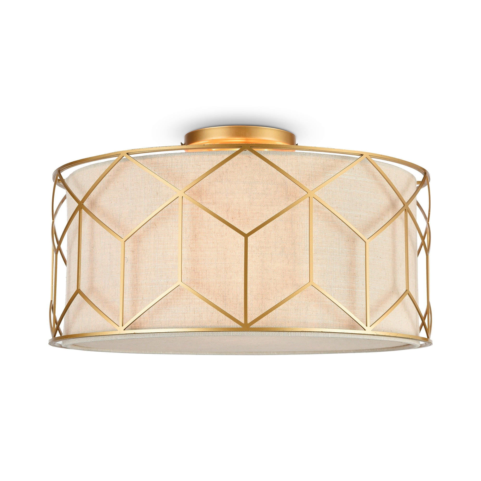 STROPNÉ SVIETIDLO, 43/19 cm  - zlatá, Trend, kov/textil (43/19cm) - MAYTONI