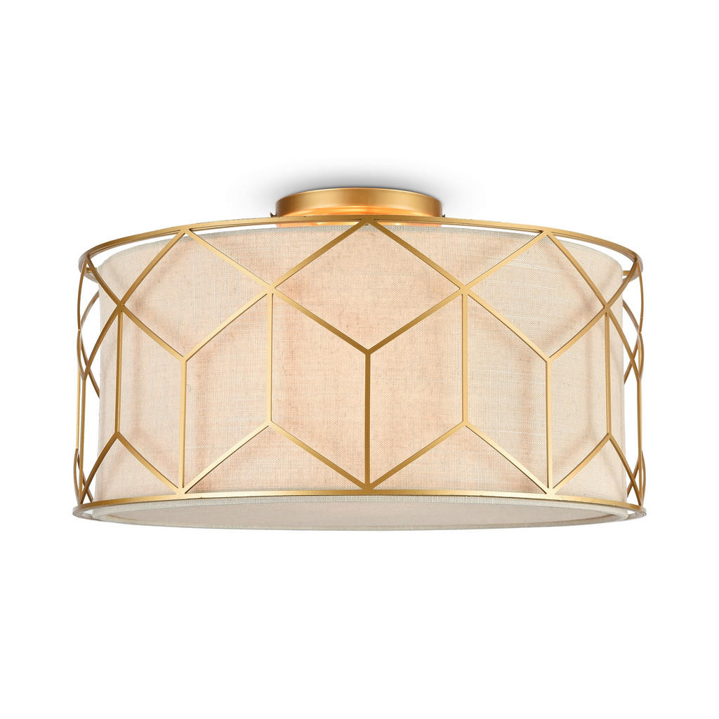 Thumbnail - Maytoni Deckenleuchte House, Gold, Metall, Kunststoff, Textil, zylindrisch,zylindrisch, 19 cm, CE, gleichmäßige Lichtver...