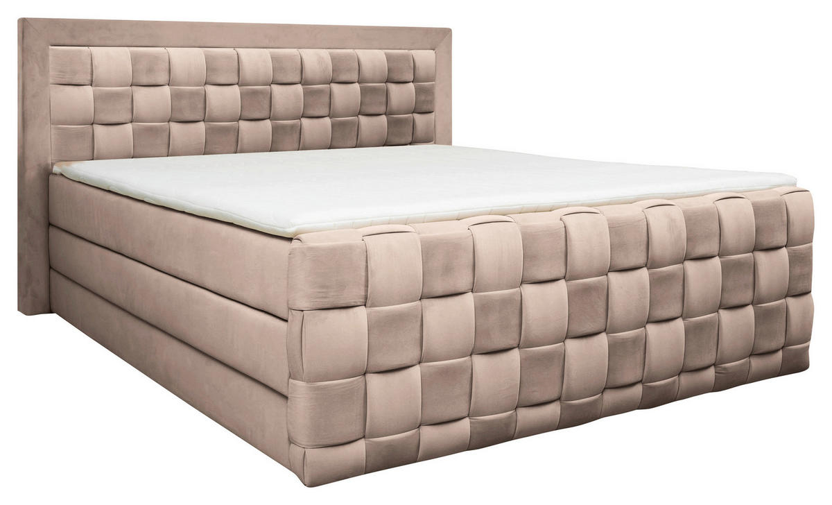 BOXSPRINGBETT 160/200 cm  in Beige  - Beige, MODERN, Textil (160/200cm) - Livetastic