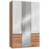 DREHTÜRENSCHRANK in Weiss, Eichefarben  - Chromfarben/Weiss, Modern, Glas/Holzwerkstoff (150/236/58cm) - MID.YOU