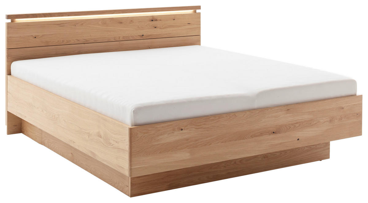 BETTANLAGE 180/200 cm  Eiche Bianco   - Eiche Bianco, Natur, Holz/Holzwerkstoff (180/200cm) - Linea Natura