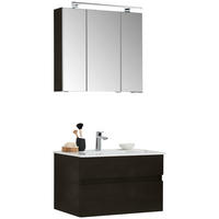 BADEZIMMER 3-teilig  in 72 cm  - Dunkelgrau/Weiß, Design, Keramik/Holzwerkstoff (72cm) - Novel