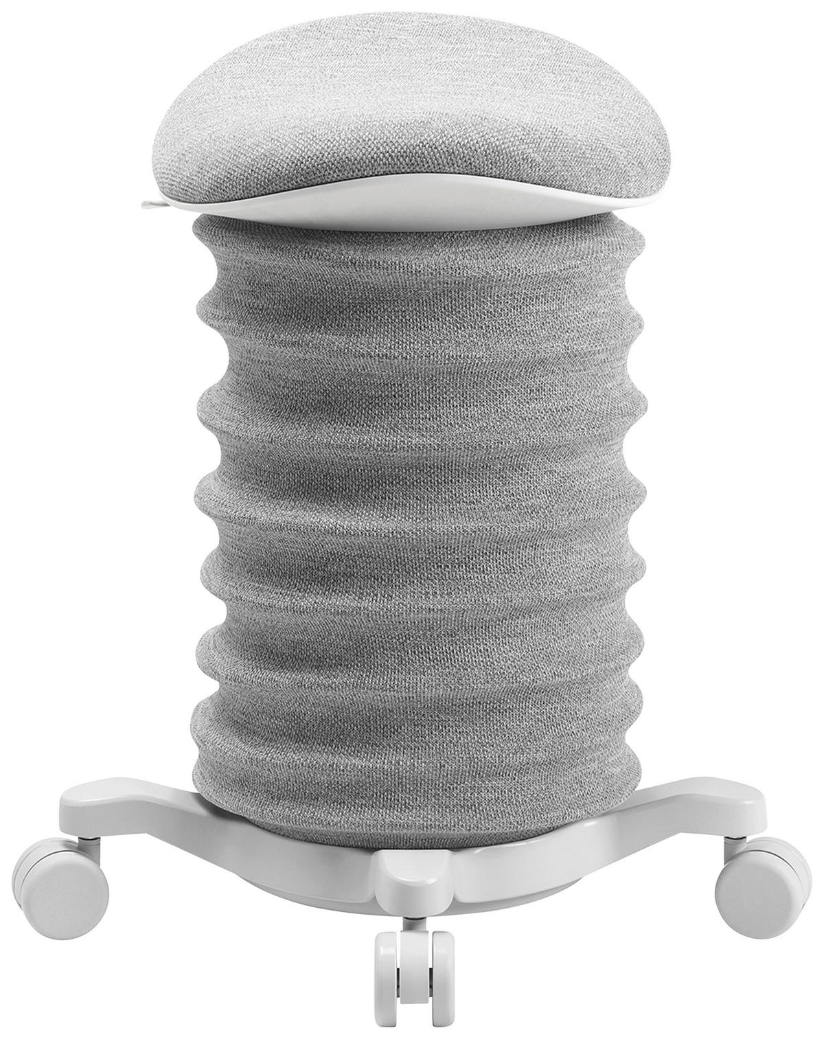 BÜROHOCKER Weiß, Hellgrau  - Hellgrau/Weiß, Design, Kunststoff/Textil (37,5/58-70/36cm) - Topstar