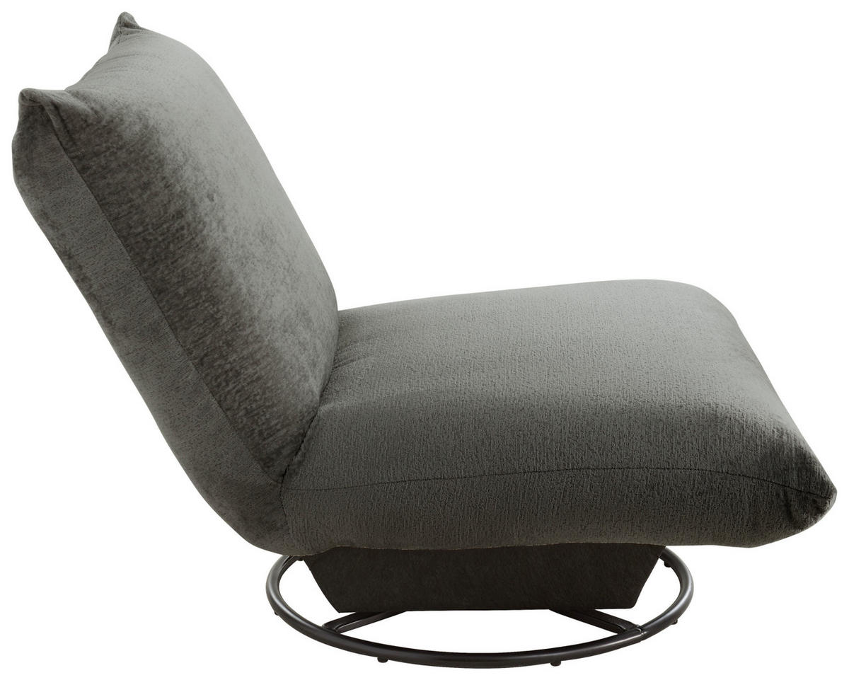 RELAXSESSEL Bouclé    - Anthrazit/Schwarz, Design, Textil/Metall (100/78/96cm) - Livetastic