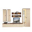 WOHNWAND Nussbaum furniert Creme, Nussbaumfarben - Nussbaumfarben/Creme, Design, Glas/Holz (330/218,3/55,1cm) - Musterring