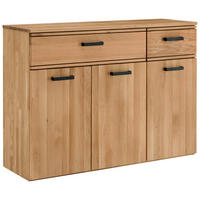SIDEBOARD  in 120/89/39 cm  - Eichefarben/Schwarz, MODERN, Holz/Metall (120/89/39cm)