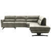 ECKSOFA in Echtleder Hellgrau  286/258 cm  - Hellgrau/Schwarz, Design, Leder/Metall (286/258cm) - Schöner Wohnen