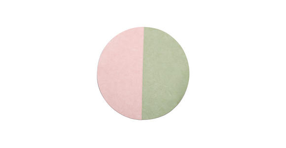 PLATZDECKCHEN Textil Lederlook Grün, Pink 38 cm  - Pink/Grün, LIFESTYLE, Textil (38cm) - Ambia Home