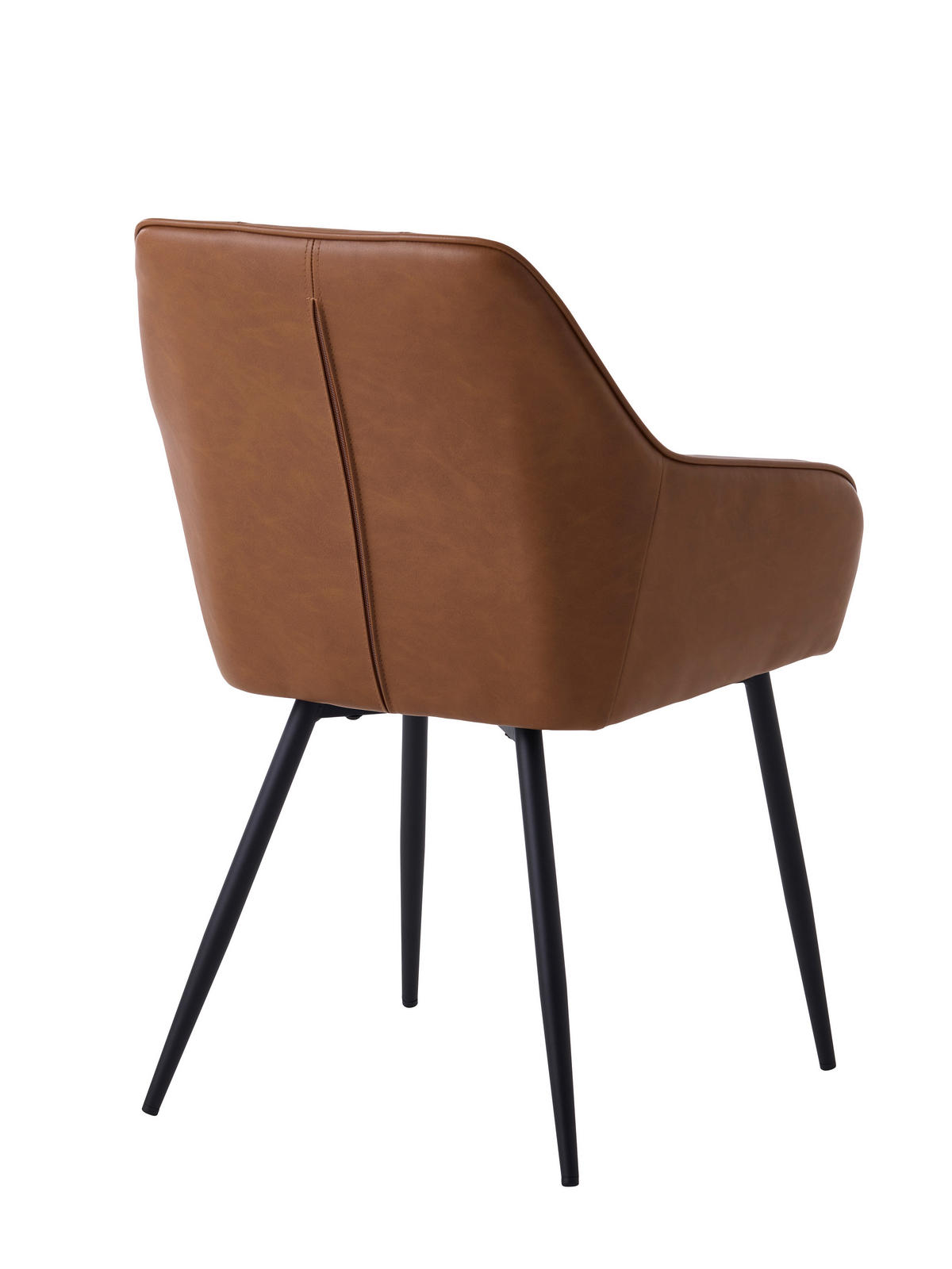 ARMLEHNSTUHL-SET 2 Stück  in Lederlook  - Cognac/Schwarz, MODERN, Textil/Metall (58/84/59,5cm) - Livetastic