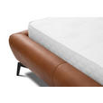 POLSTERBETT 180/200 cm,  in Cognac, gepolstertes Kopfteil,  - Cognac/Schwarz, Design, Leder/Metall (180/200cm) - Esposa