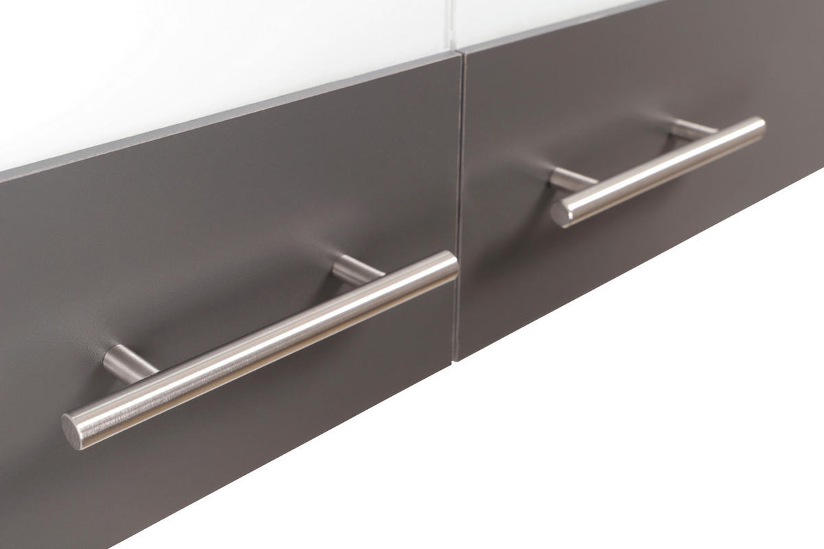 BUFFET 100/200/60 cm  in Grau, Eichefarben  - Eichefarben/Silberfarben, Basics, Glas/Holzwerkstoff (100/200/60cm) - Respekta