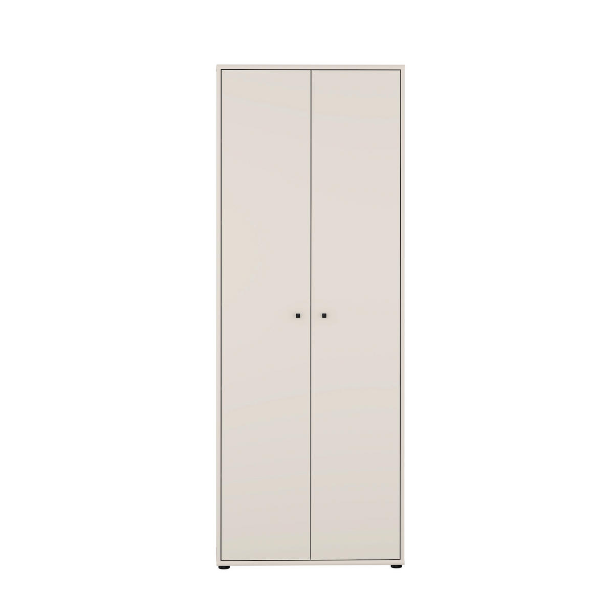 DREHTÜRENSCHRANK 73,7/197,5/34,8 cm,  in Sandfarben, 2 Tür(en)  - Sandfarben/Schwarz, Design, Holzwerkstoff/Kunststoff (73,7/197,5/34,8cm)