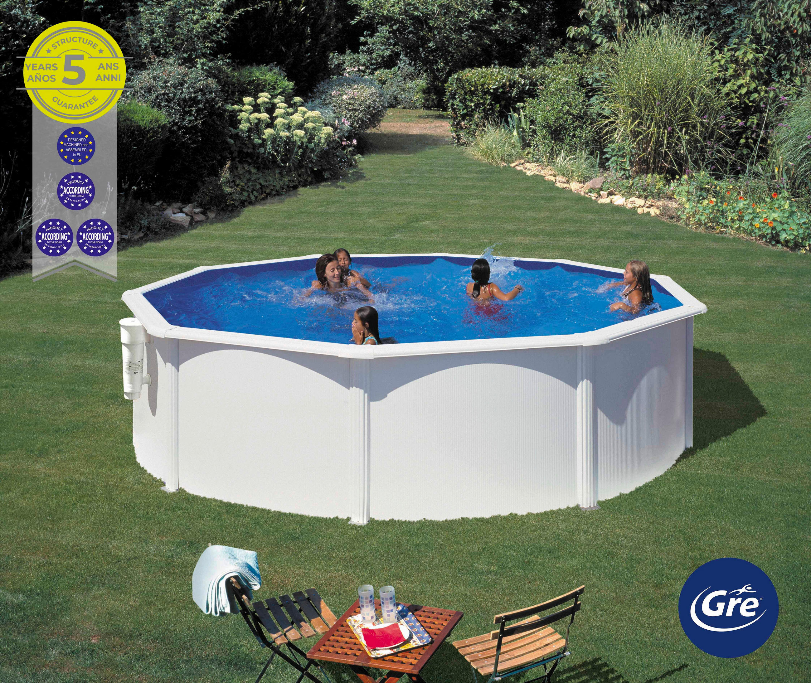 POOL-SET 2024 350/120 cm  - Weiß, KONVENTIONELL, Metall (350/120cm) - Gre