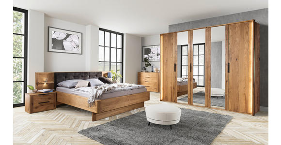 DREHTÜRENSCHRANK in Eichefarben - Eichefarben/Schwarz, Natur, Glas/Holz (253/222/63cm) - Valnatura