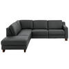 ECKSOFA in Echtleder Anthrazit  - Eichefarben/Anthrazit, Design, Leder/Holz (235/259cm) - Valdera
