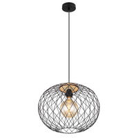 ZÁVĚSNÉ SVÍTIDLO, 40/150 cm  - černá/hnědá, Basics, kov/dřevo (40/150cm) - Globo