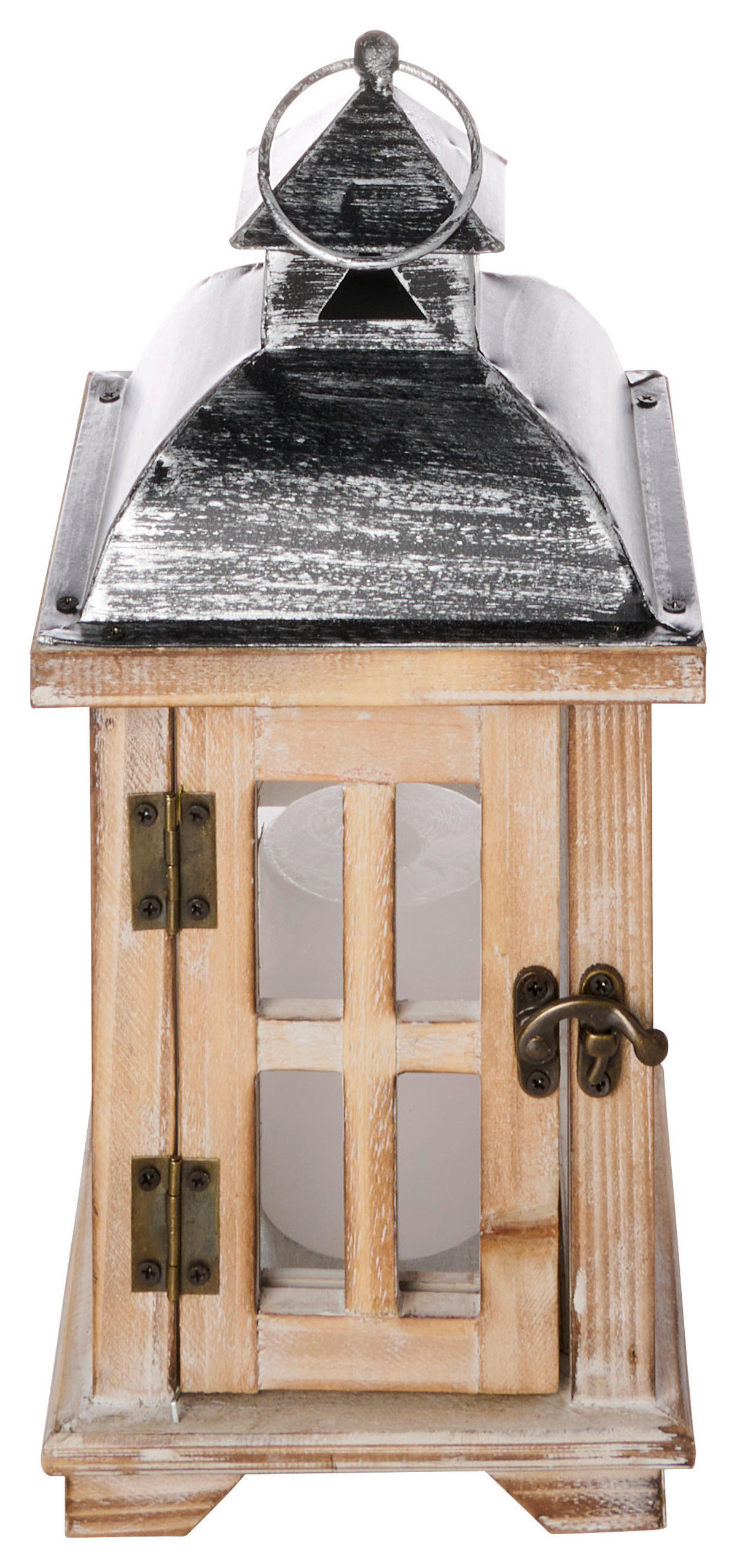 LATERNE - Braun/Naturfarben, Basics, Holz (14/14/29cm)