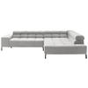 ECKSOFA in Cord Grau  - Schwarz/Grau, Design, Textil/Metall (321/216cm) - Hom`in