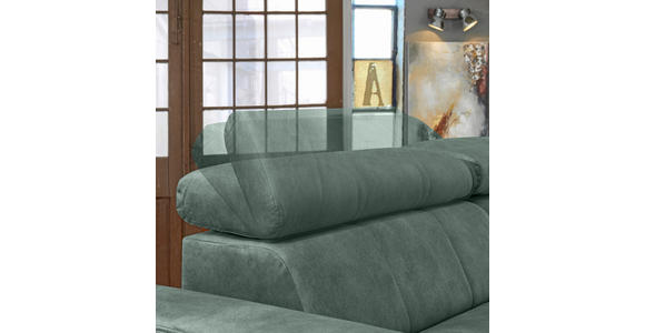 ECKSOFA in Velours Mintgrün  - Schwarz/Mintgrün, Design, Textil/Metall (267/181cm) - Carryhome