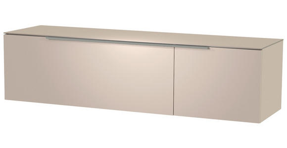 LOWBOARD Sandfarben, Alufarben  - Sandfarben/Alufarben, Design, Glas/Holzwerkstoff (160/41/45cm) - Moderano