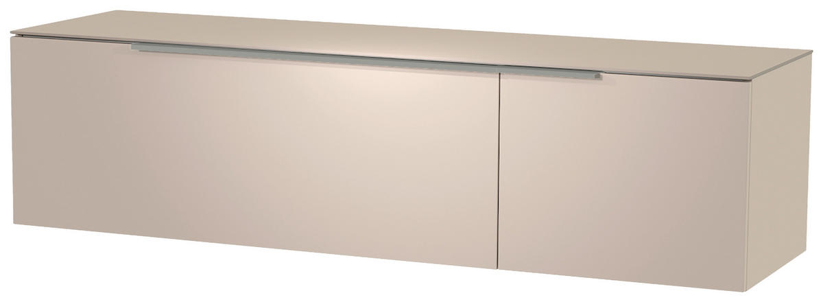 LOWBOARD  in 160/41/45 cm  - Sandfarben/Alufarben, Design, Glas/Holzwerkstoff (160/41/45cm) - Moderano