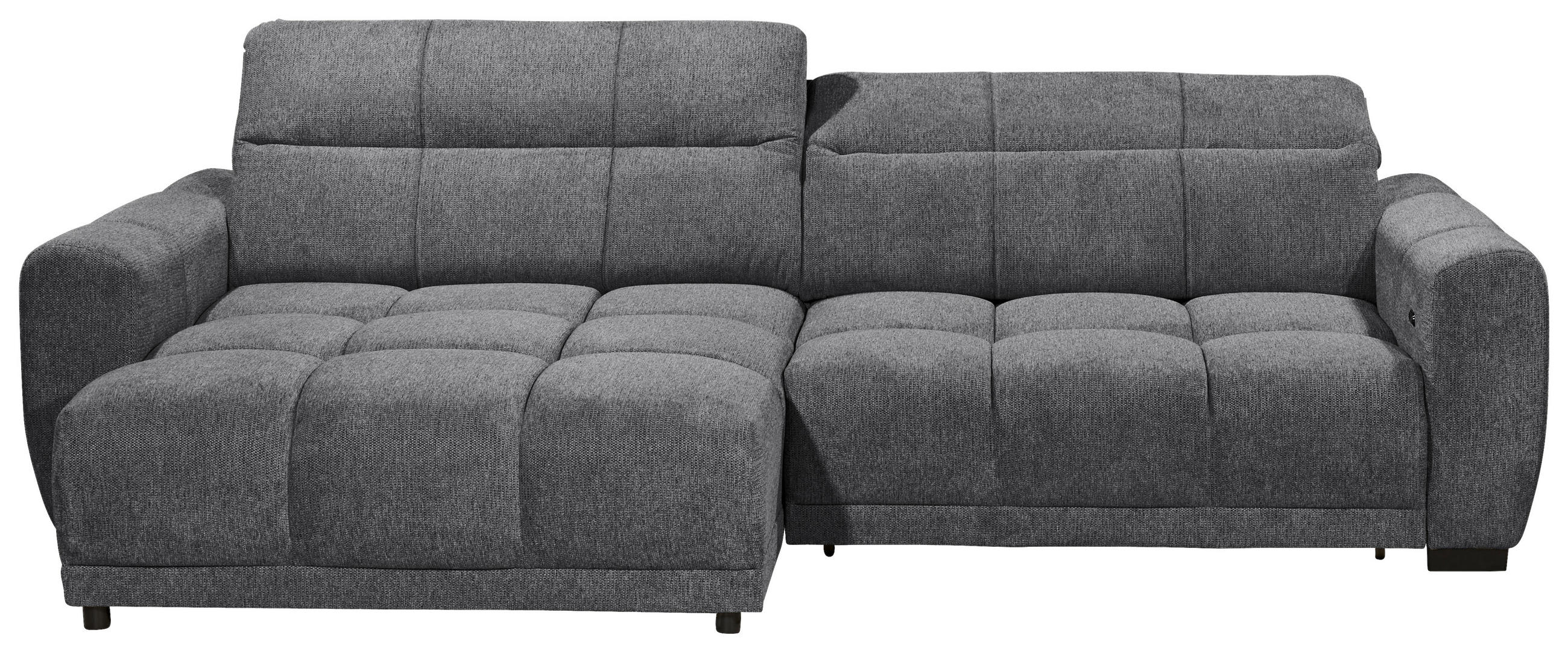 ECKSOFA HUNTER Anthrazit Mikrofaser  - Anthrazit/Schwarz, Basics, Kunststoff/Textil (170/297cm) - Livetastic