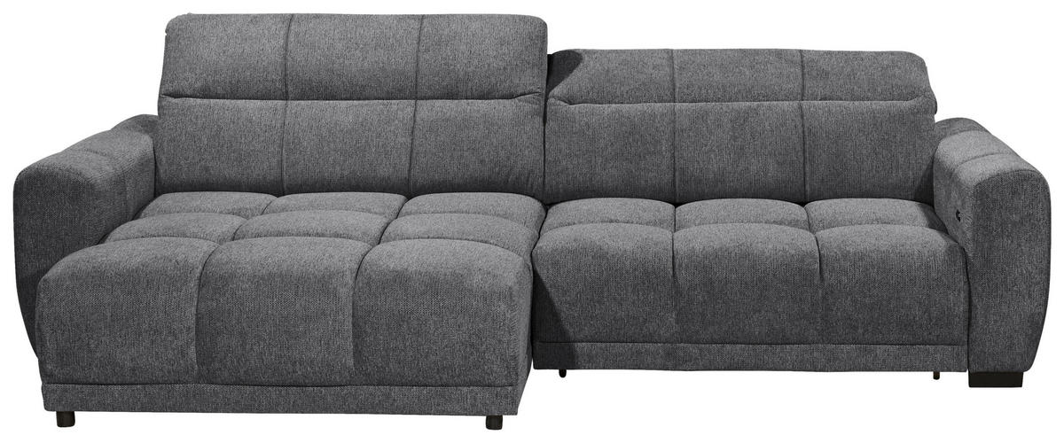ECKSOFA HUNTER Anthrazit Mikrofaser  - Anthrazit/Schwarz, Basics, Kunststoff/Textil (170/297cm) - Livetastic